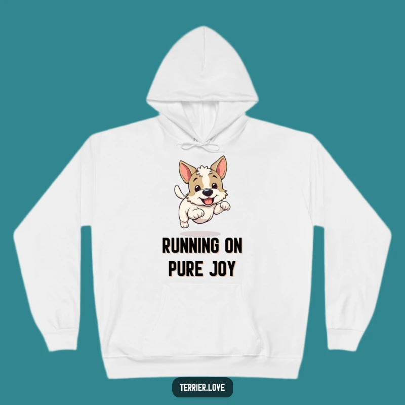 Funny Cheerful Running Terrier Hoodie - Cozy Enthusiastic Dog Sweatshirt Gift