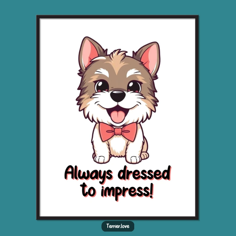 Free Printable Humorous Terrier Art: Dapper Dog Downloadable Decor