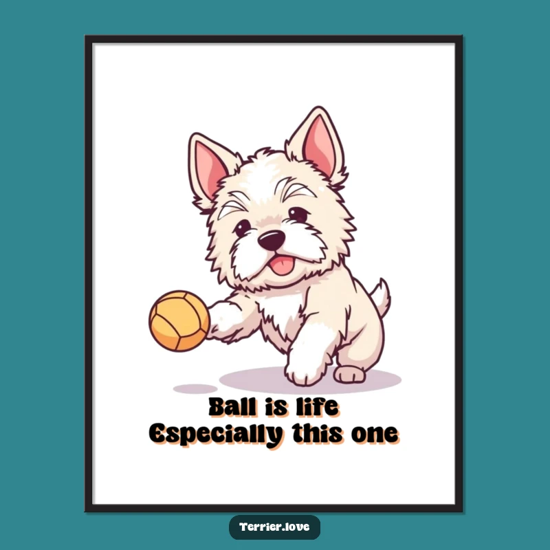 Joyful Terrier Ball Catch Free Printable Wall Art - Dog Decor