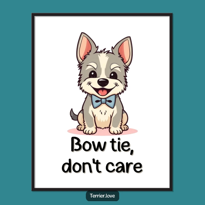 Funny Free Printable Dapper Terrier Art: Joyful Dog Downloadable Decor