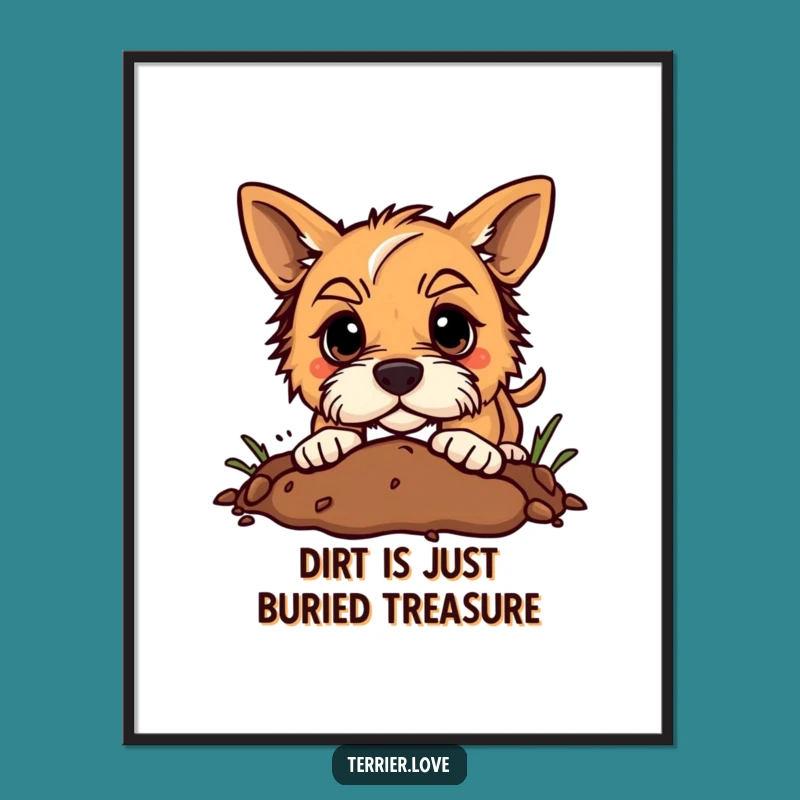 Free Printable Terrier Wall Art: Digging Dog - Downloadable Decor
