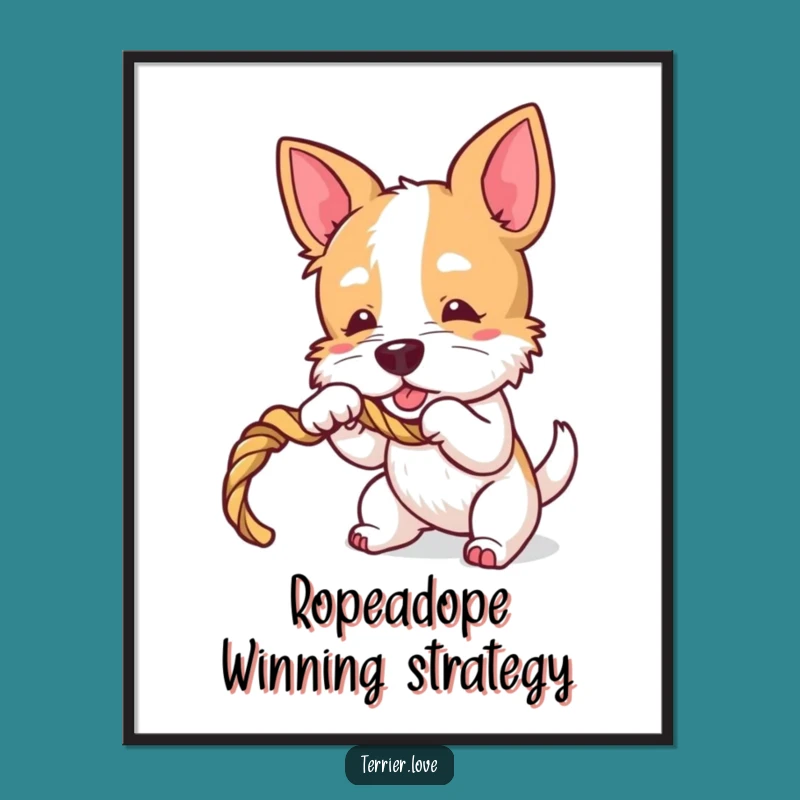 Free Printable Terrier Wall Art: Playful Dog, Funny Downloadable Poster for Decor