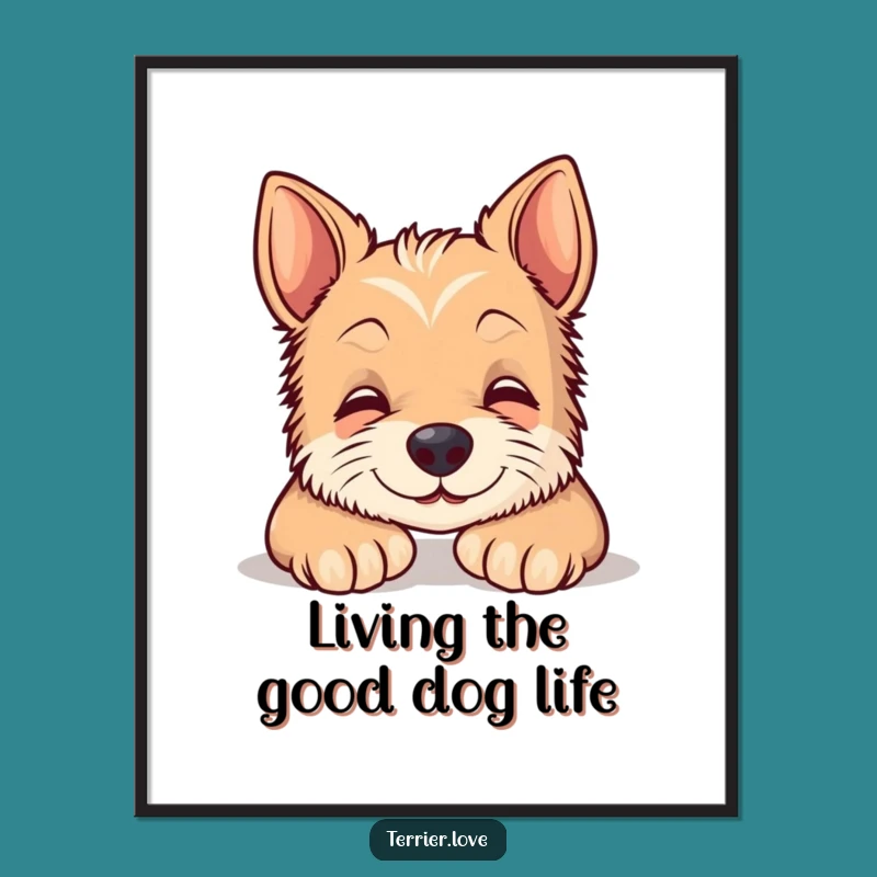 Free Printable Wall Art: Content Terrier Relaxing, Funny Dog Decor Downloadable Art