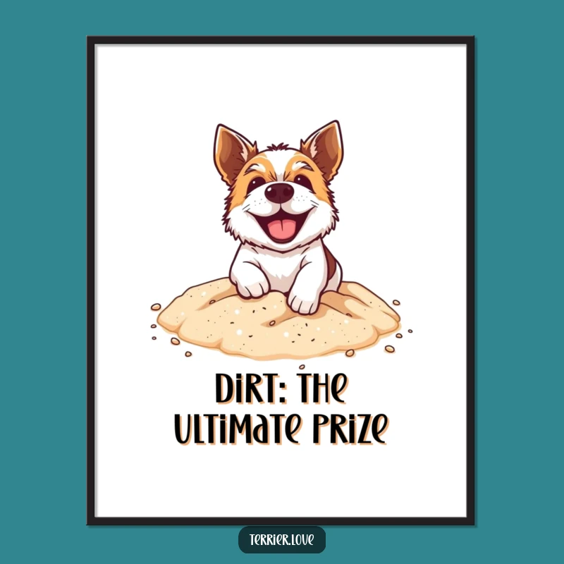 Free Printable Wall Art: Digging Terrier Fun - Playful Dog Art for Enthusiasts