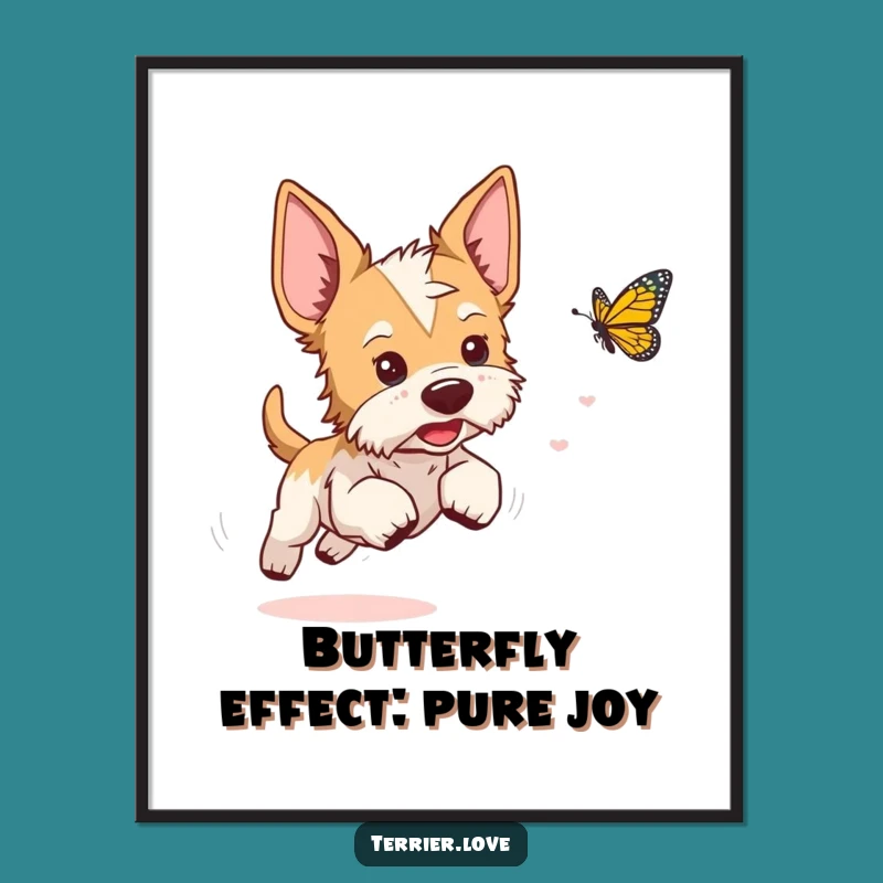 Free Printable Wall Art: Playful Terrier Dog Adds Whimsy to Your Downloadable Decor