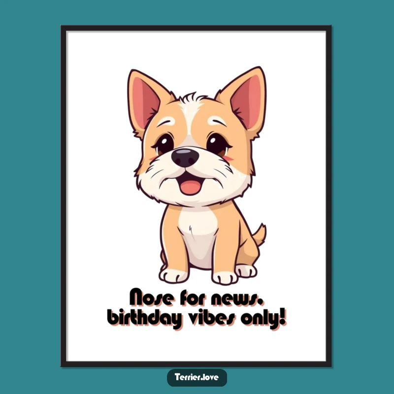 Free Printable Terrier Wall Art: Sniffing Dog Funny Decor Downloadable Gift
