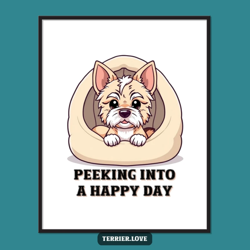 Free Printable Wall Art: Cozy Terrier Peeking Dog Decor