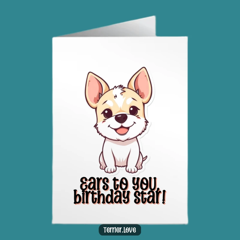 Free Printable Dog Birthday Card: Smiling Terrier, Cute & Funny Downloadable Gift