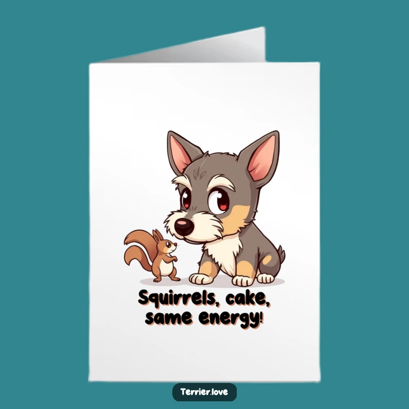 Free Printable Dog Birthday Card: Squirrel-Watching Terrier, Funny Focus, Downloadable Gift