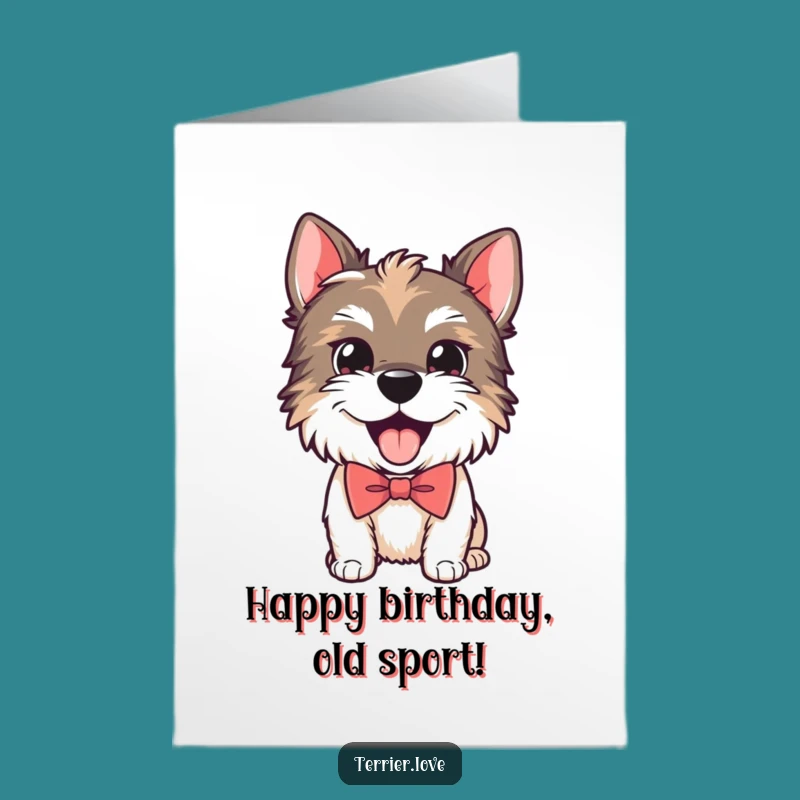 Free Printable Terrier Birthday Card: Dapper Dog Downloadable Greeting Card