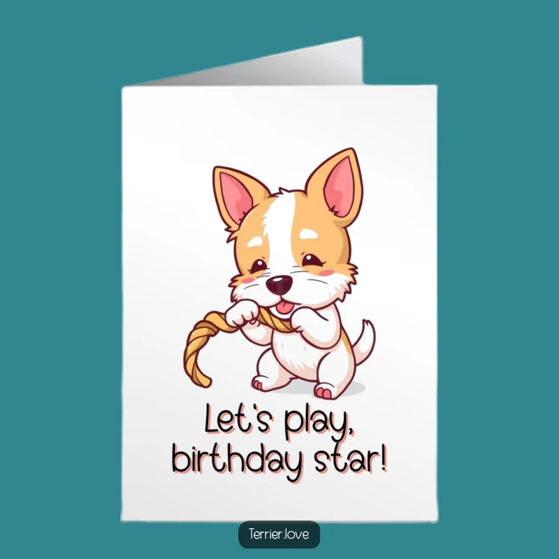 Free Printable Terrier Birthday Card: Playful Dog, Funny Downloadable Gift for Kids
