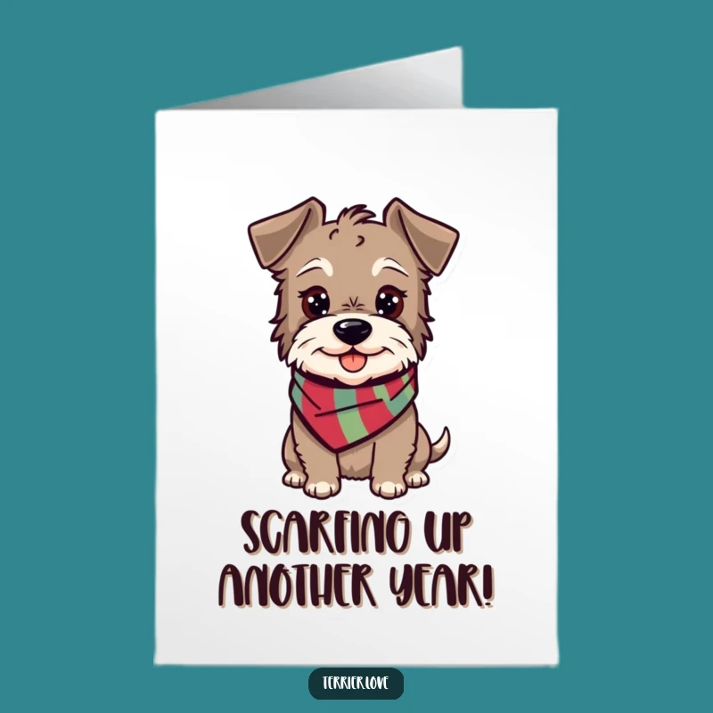 Free Printable Birthday Card: Happy Terrier Dog Makes for Hilarious Downloadable Gift