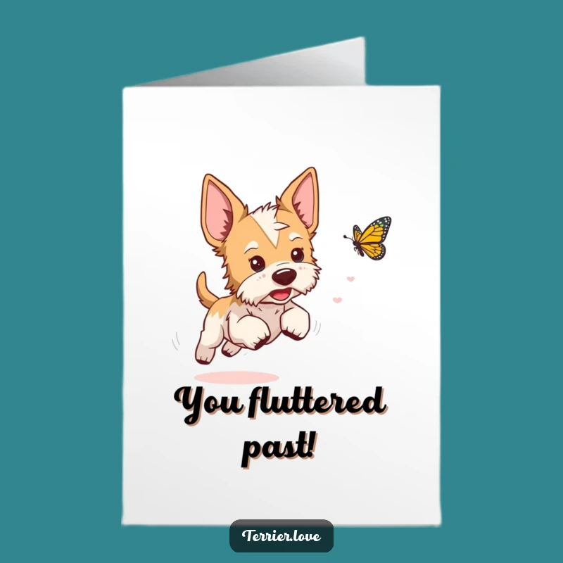 Free Printable Congrats Card: Playful Terrier Dog Is a Lighthearted Downloadable Gift