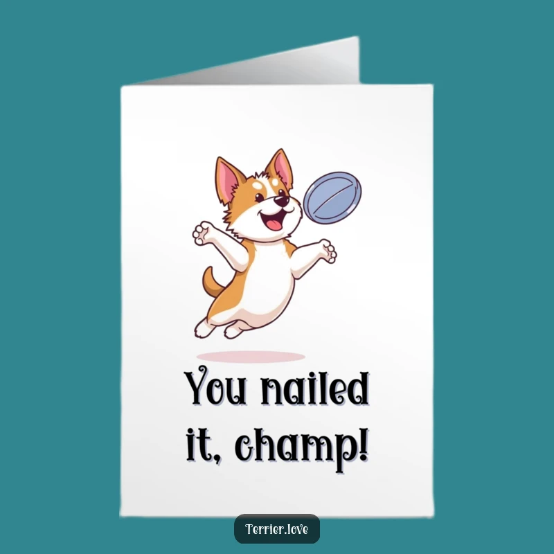 Free Printable Congrats Card: Energetic Terrier Dog Is a Funny Downloadable Gift
