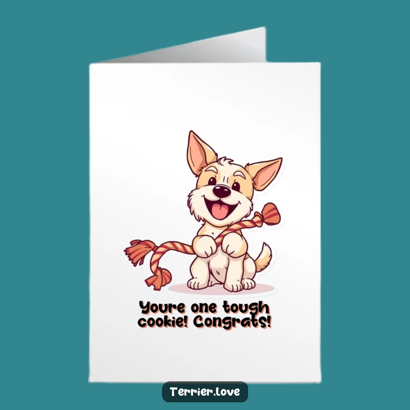 Free Printable Terrier Congrats Card: Joyful Pup Funny Downloadable Greeting
