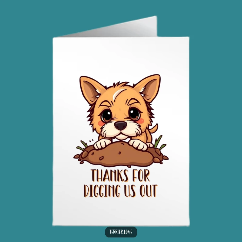 Free Printable Terrier Thank You Card: Digging Dog - DIY Gift