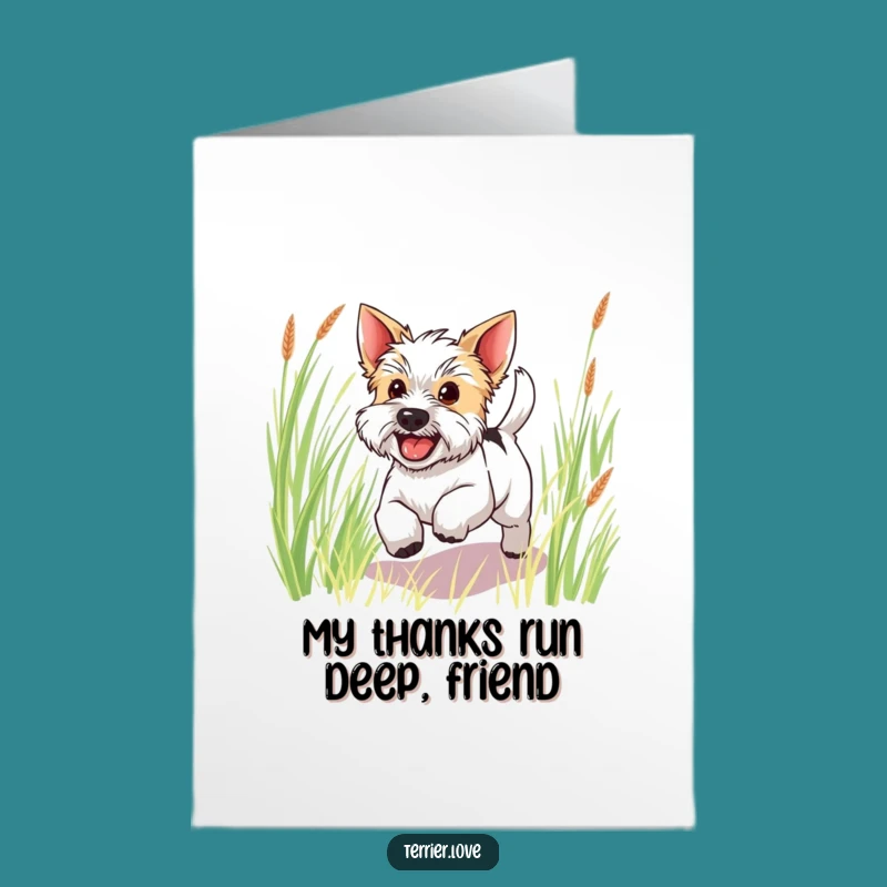 Free Printable Terrier Thank You Card: Happy Dog Bounding - DIY Gift