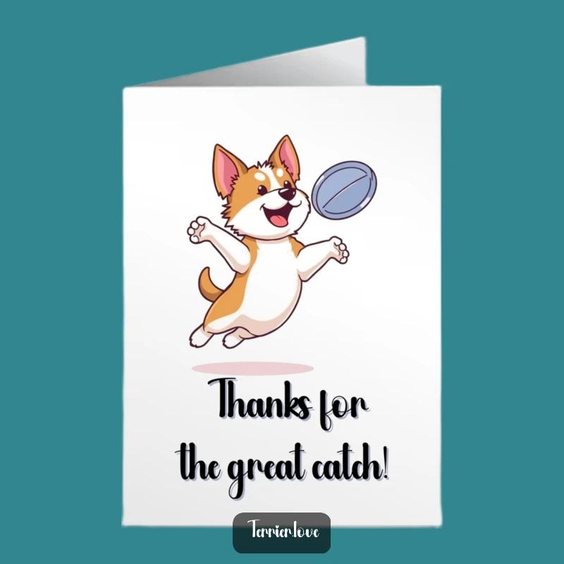 Free Printable Thank You Card: Bouncy Terrier Dog Is a Playful Downloadable Gift