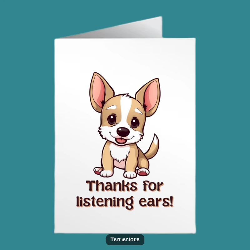 Free Printable Thank You Card: Enthusiastic Terrier Wags - Funny Downloadable