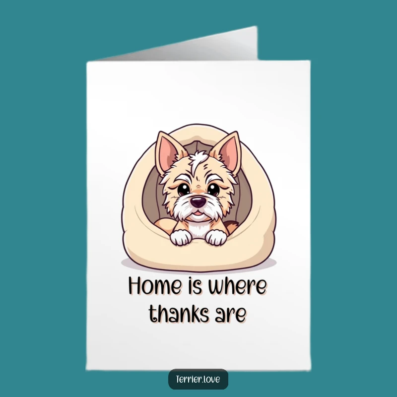 Free Printable Terrier Thank You Card: Cozy Thanks From Bed