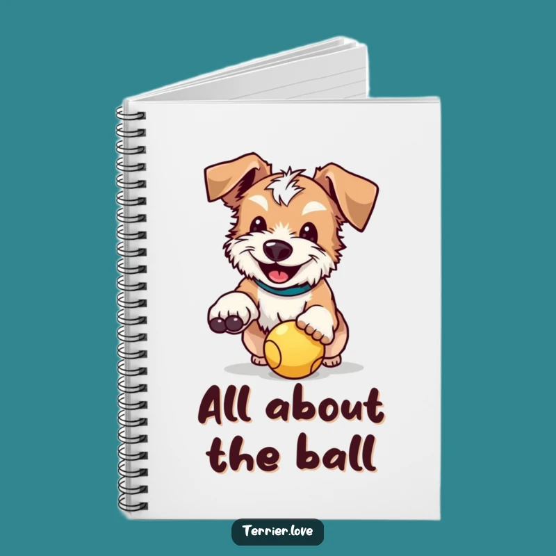Funny Terrier Notebook: Happy Ball Catcher Dog Journal Gift