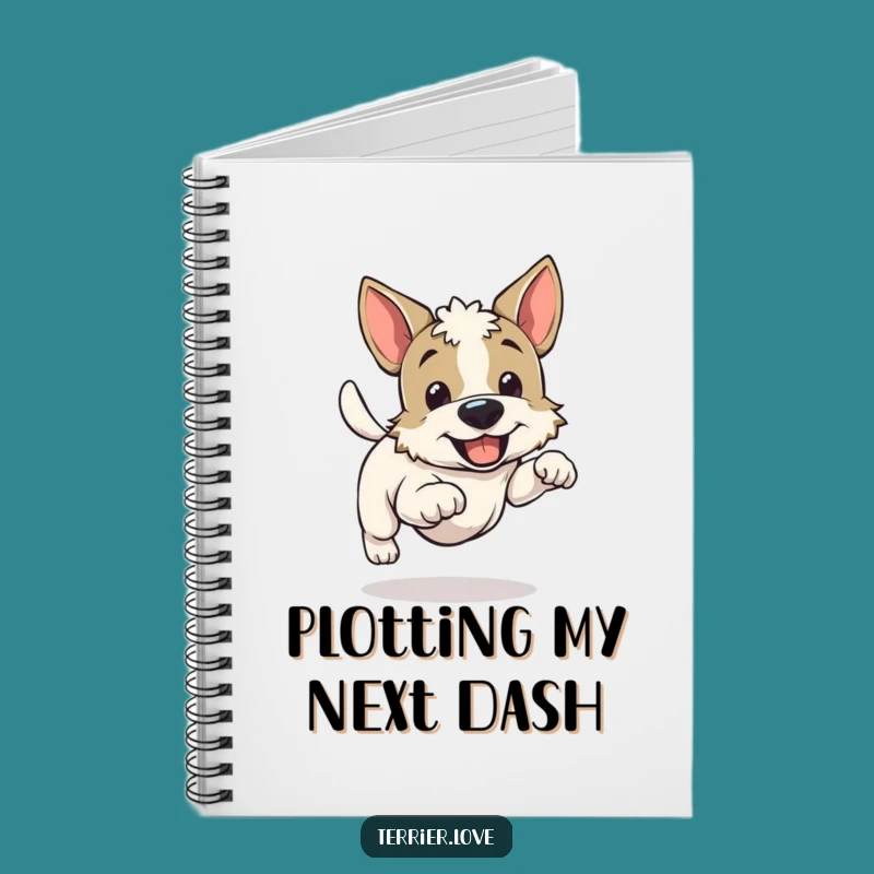 Funny Cheerful Running Terrier Notebook - Enthusiastic Dog Journal Gift for Ideas
