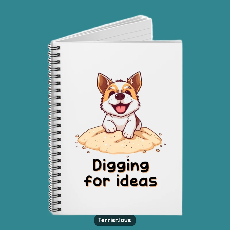 Funny Digging Terrier Notebook - Grinning Dog Journal, Energetic Pet Lover Gift