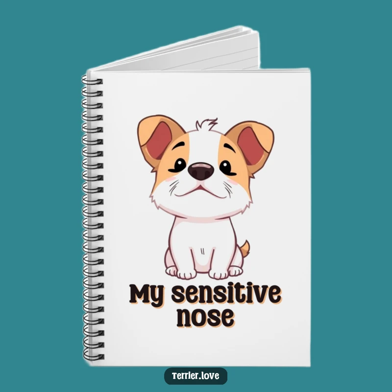 Funny Sniffing Terrier Notebook - Journal Excited Dog, Practical Gift