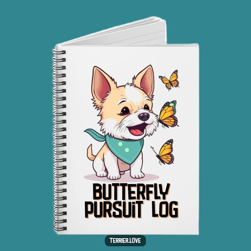 Funny Terrier Notebook: Bandana Butterfly Barker Journal, Gift