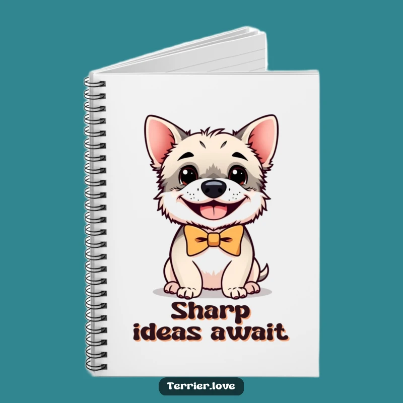 Funny Terrier Notebook: Bowtie, Happy Grin, Journal Gift for Dog Lovers