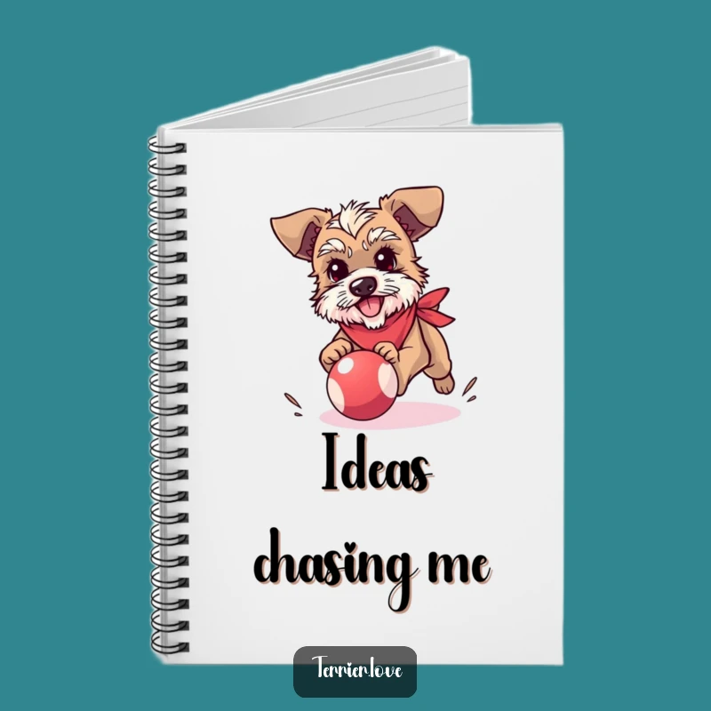 Funny Terrier Notebook: Bandana, Ball Chase, Journal Gift for Dog Lovers