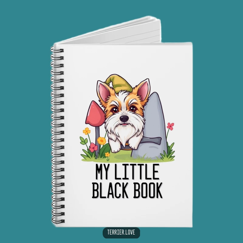 Funny Mischievous Terrier Notebook - Gnome Peeking Dog Journal, Prankster Gift