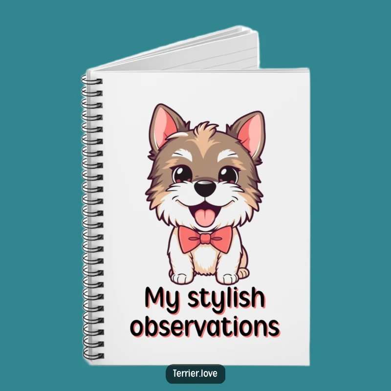 Funny Playful Terrier Bow Tie Notebook - Dapper Ideas & Notes Gift!