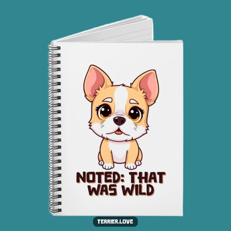 Funny Surprised Terrier Notebook - Wide-Eyed Dog Journal, Reactionary Gift