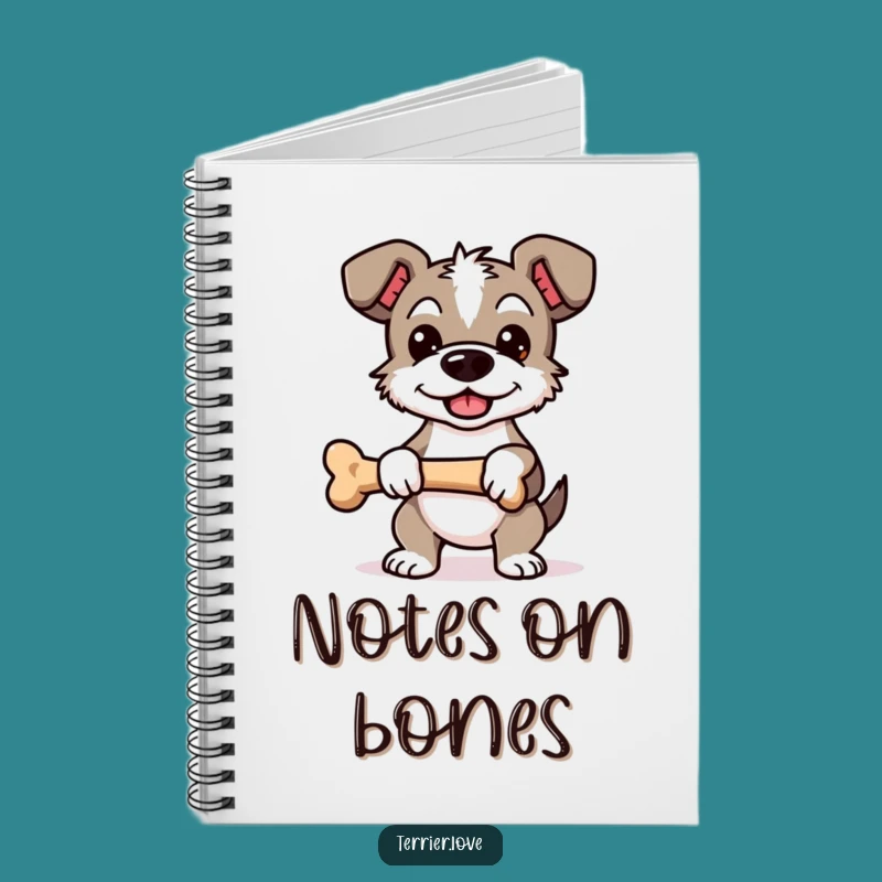 Funny Proud Terrier Notebook - Journal Bone Holding Dog, Practical Gift