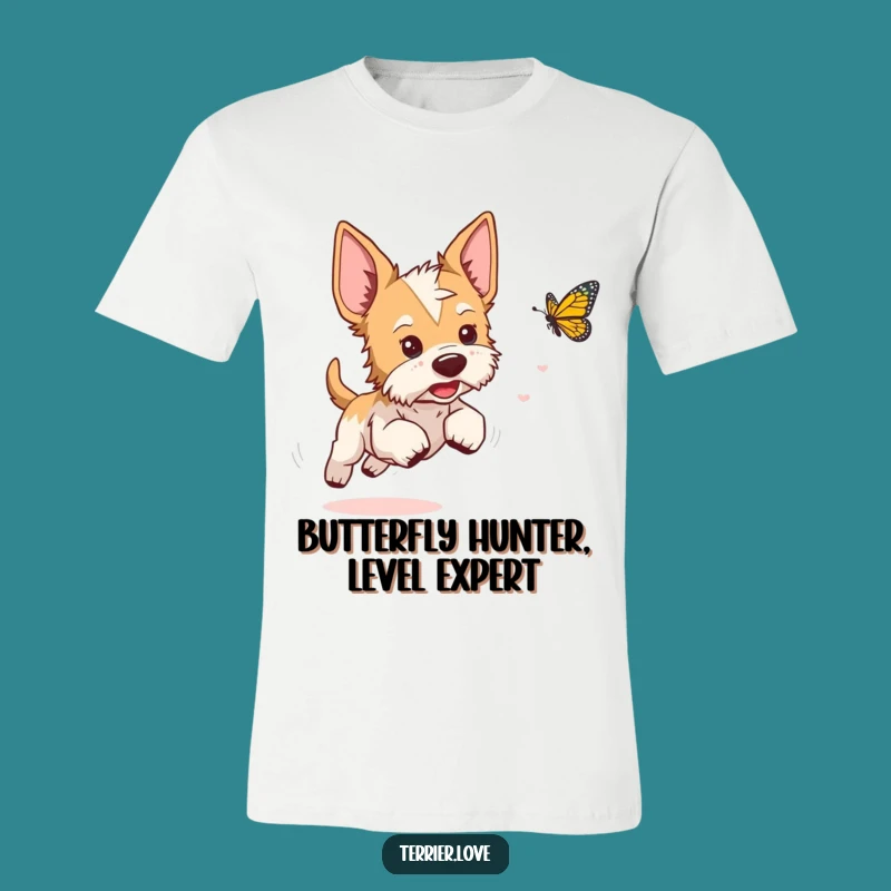 Funny Playful Terrier T-Shirt: Whimsical Pup Wear, Great Gift