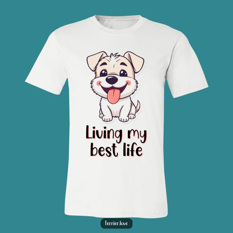 Funny Smiling Terrier T-Shirt: Happy Panting Dog Apparel