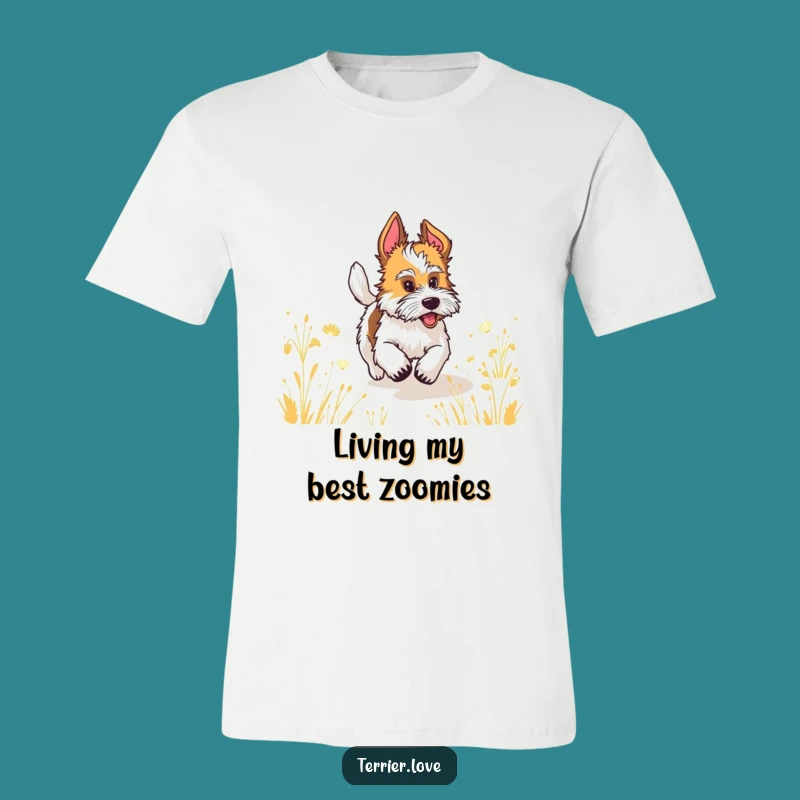 Funny Wagging Tail Terrier T-Shirt - Hilarious and Energetic Dog Apparel