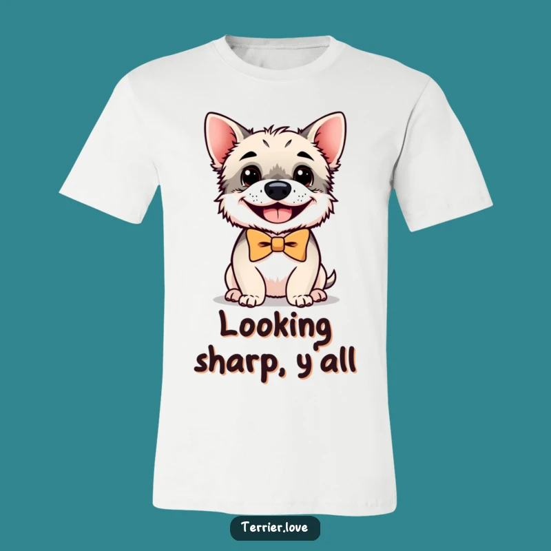 Funny Terrier T-Shirt: Bowtie, Happy Grin, Stylish Gift for Dog Enthusiasts
