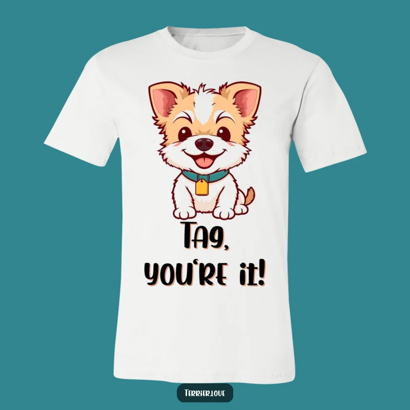 Funny Terrier Smile T-Shirt: Cute Dog Collar Tag Tee, Hilarious Gift for Dog Enthusiasts!