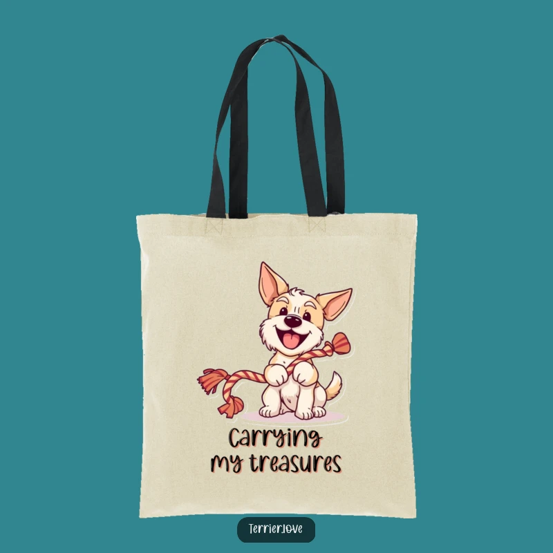 Funny Cheerful Terrier Wagging Tail Tote Bag: Carry Your Fun
