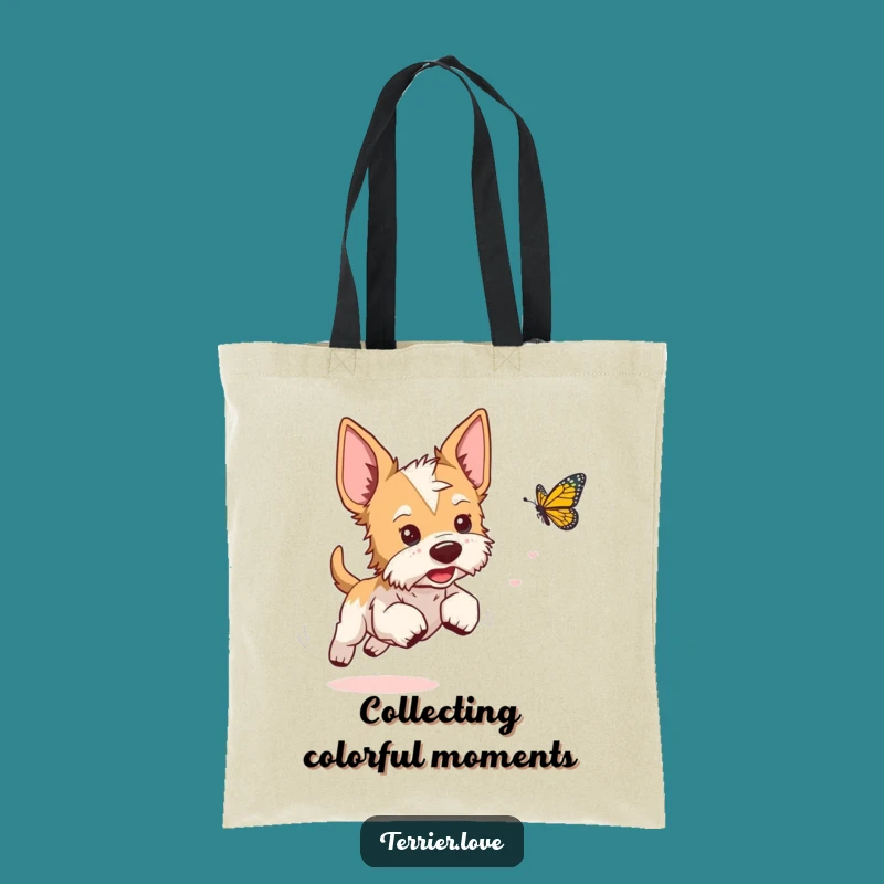 Funny Playful Terrier Tote Bag: Butterfly Hunter Accessory, Perfect Gift