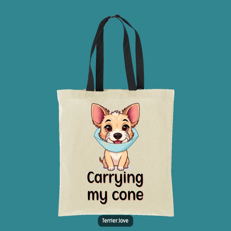 Funny Cone Terrier Tote Bag - Bewildered Dog Accessory, Quirky Pet Gift