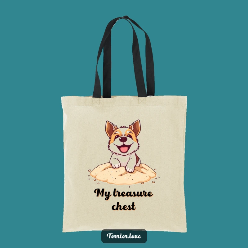 Funny Digging Terrier Tote Bag - Grinning Dog Accessory, Practical Pet Lover Gift