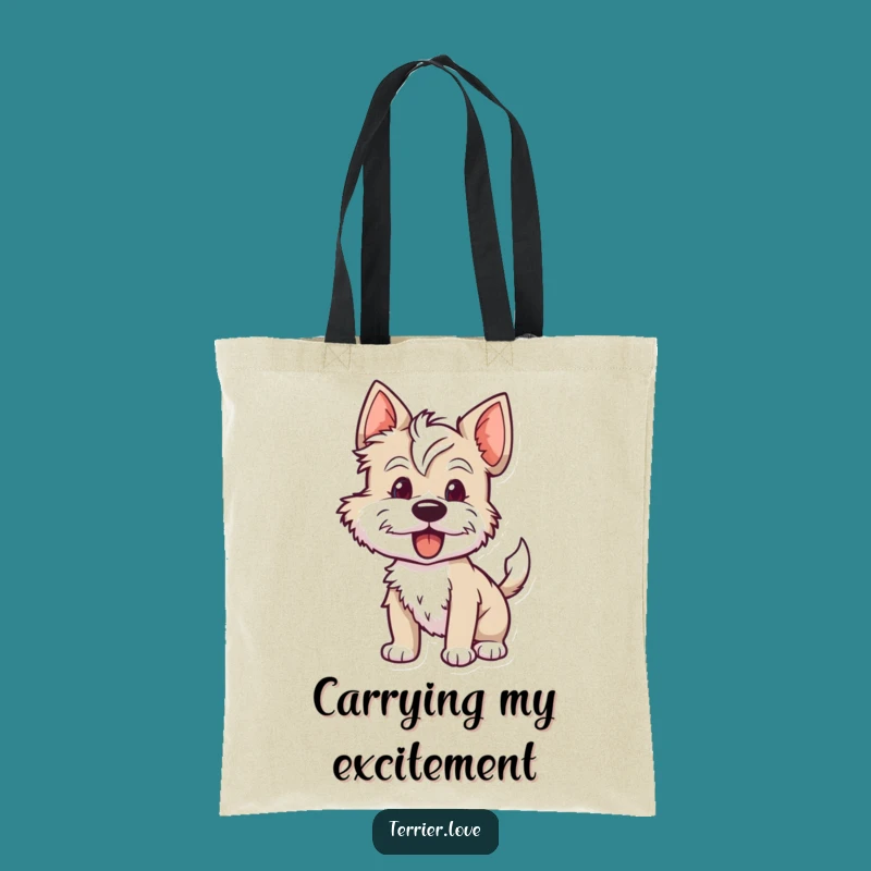 Funny Terrier Tote Bag: Carry Your Eagerness with a Wag
