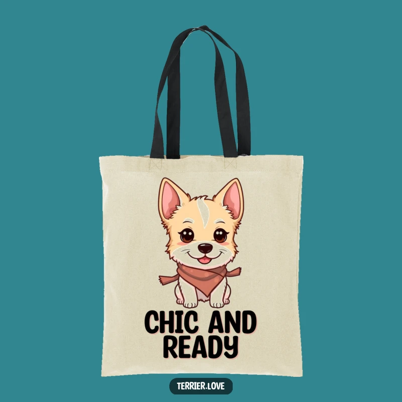 Funny Terrier Tote Bag: Smiling Scarf Dog Alert Accessory