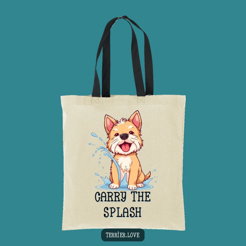 Funny Terrier Water Shake Tote Bag - Whimsical Dog Splash Accessory