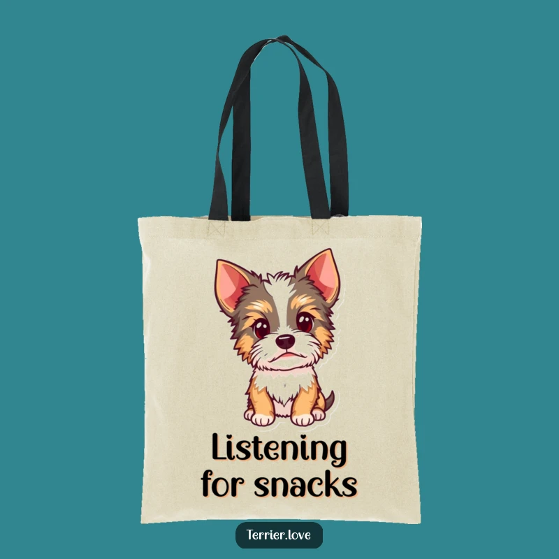 Funny Terrier Curious Head Cocked Tote Bag: Alert Ears Carry-All