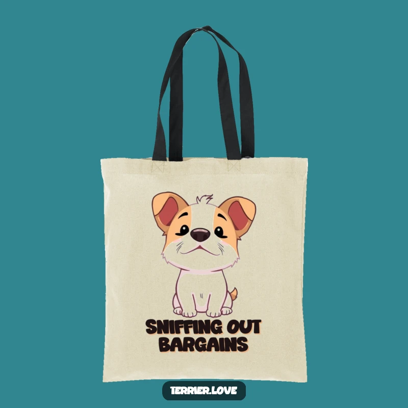 Funny Sniffing Terrier Tote Bag - Excited Dog Nose Carrier, Ideal Gift